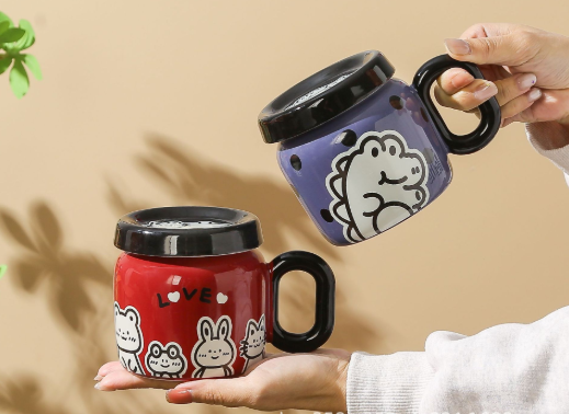 Creative Retro Cute Ceramic Mug – Coffee & Tea Cup, Birthday Gift for Students