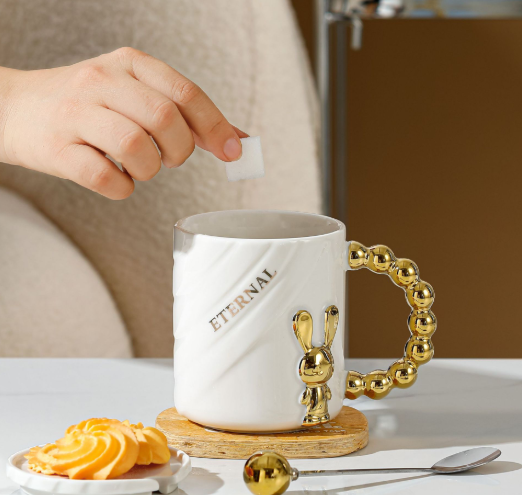 New Pearl Glaze Ceramic Mug – Colorful Embossed Coffee Cup for Home