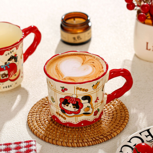 Wedding Ceramic Mug Set – Cute Couple Coffee Cups, Gift for Newlyweds