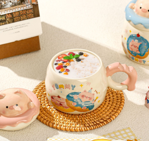 Cute Creative Ceramic Mug – Student Coffee & Water Cup