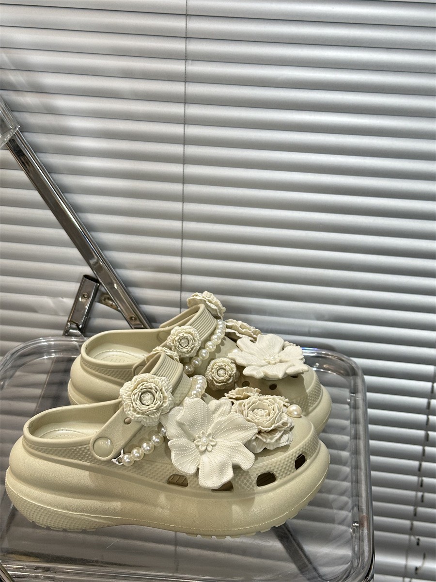 Women’s Flower Platform Clogs 6cm Thick Sole Summer Slip-On Sandals