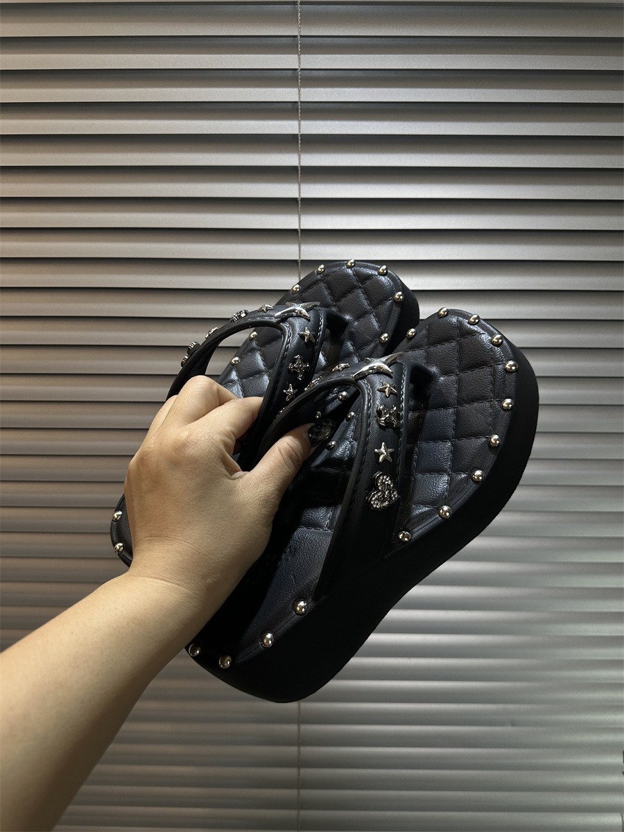 Women’s 7cm Platform Star Flip Flops Thick Sole Summer Slippers