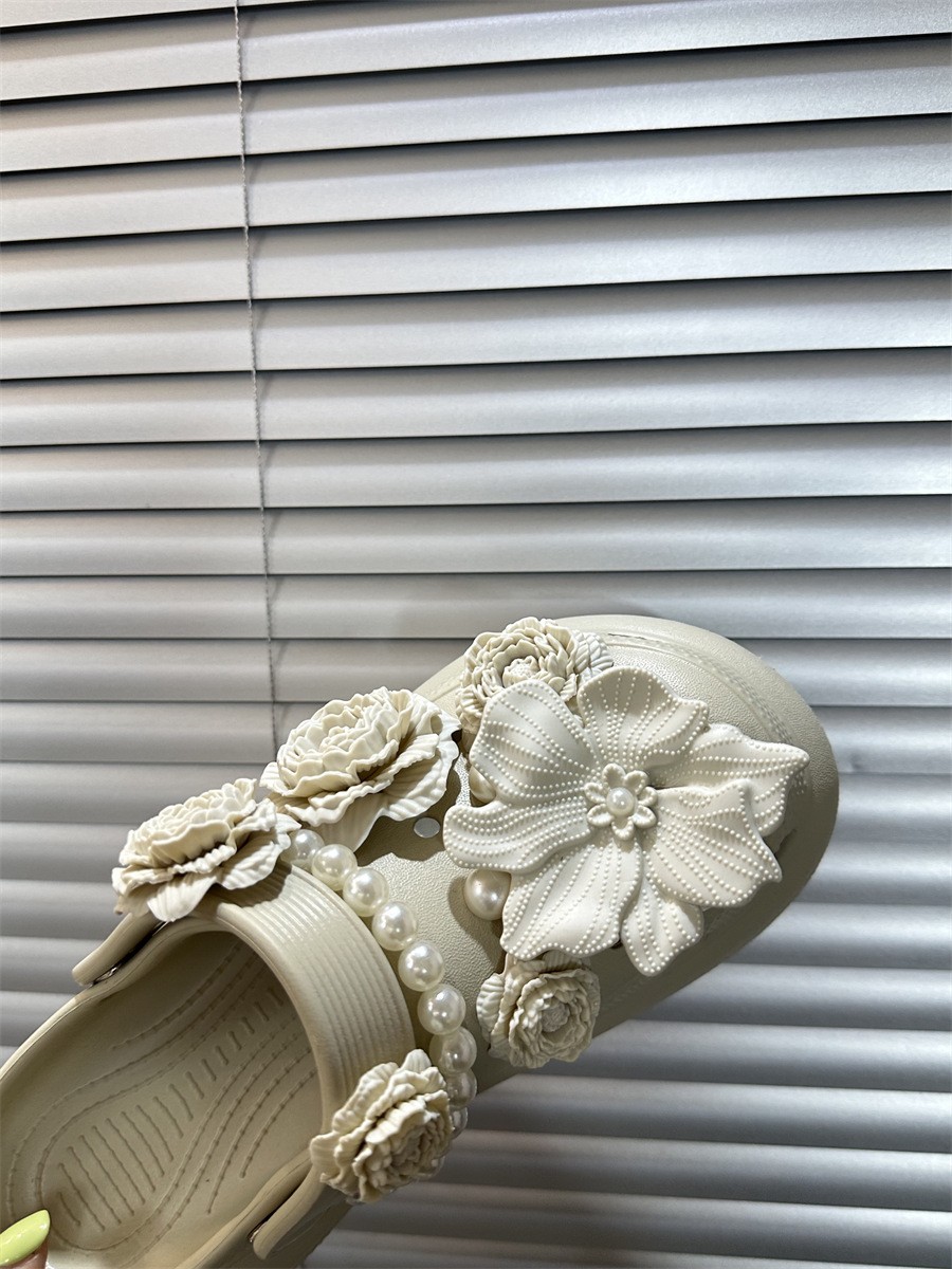 Women’s Flower Platform Clogs 6cm Thick Sole Summer Slip-On Sandals