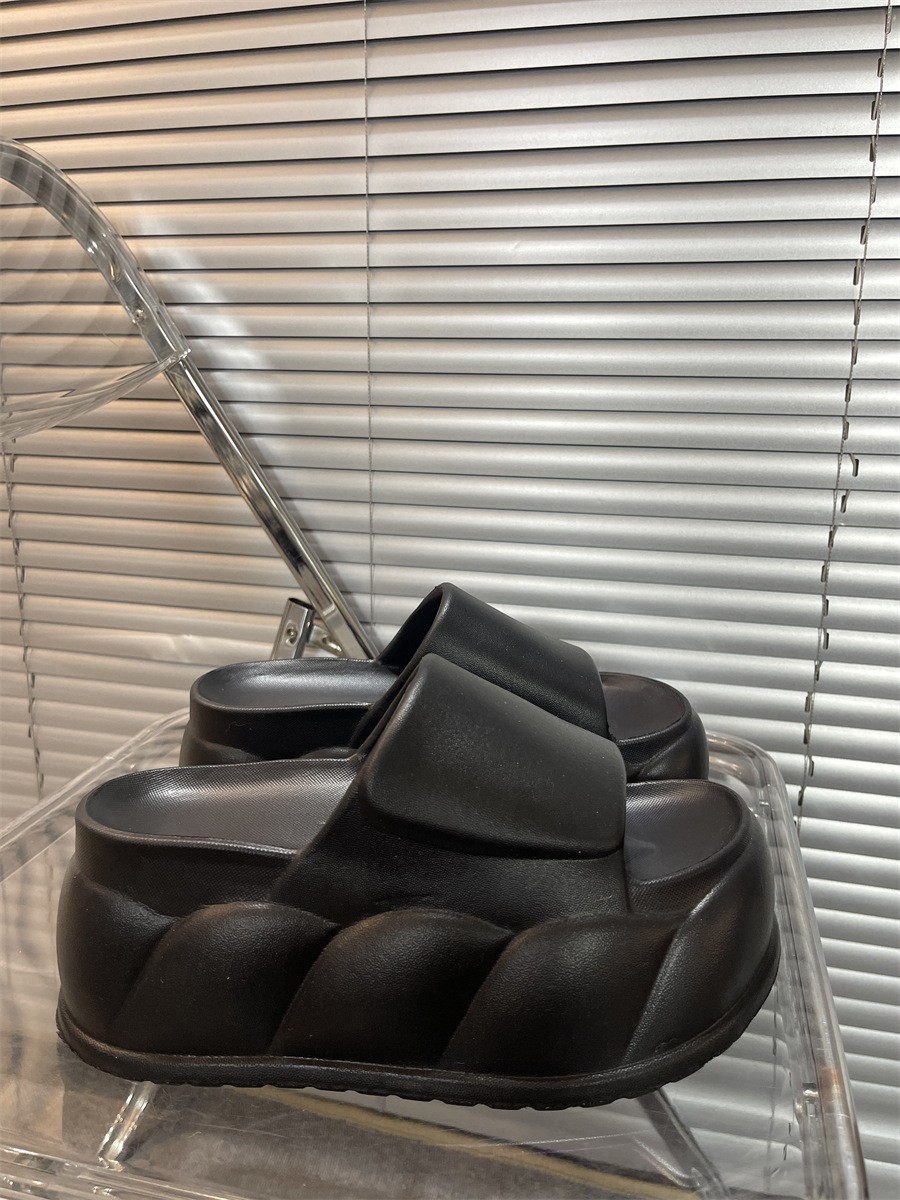 Women’s 9cm Platform Slippers Solid Color Summer Slip-On Sandals