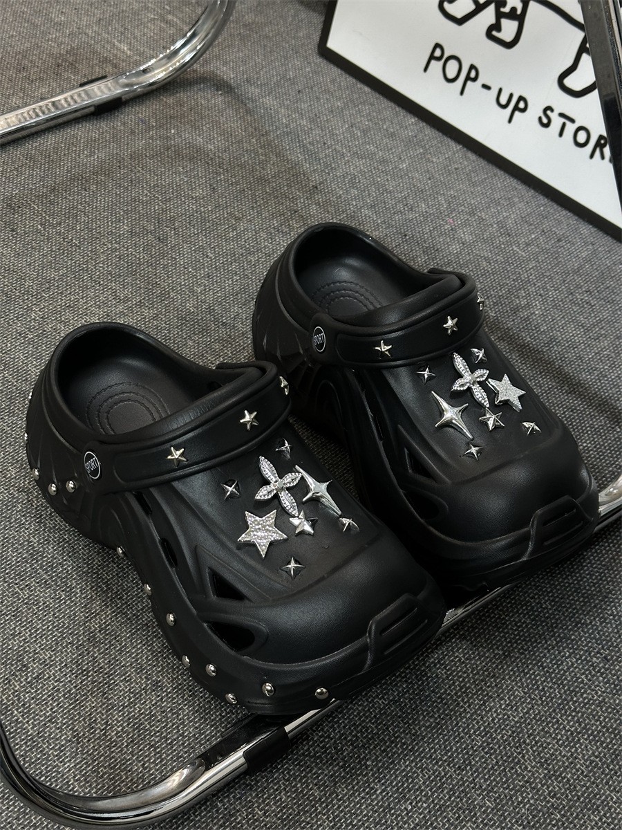 Women’s Punk Platform Clogs 6cm Thick Sole Slip-On Sandals